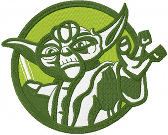 Yoda badge machine embroidery design